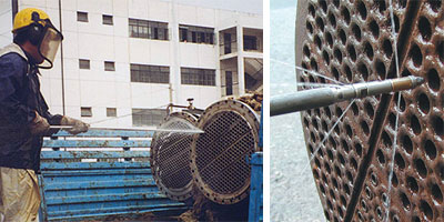 heat exchanger cleaning with high pressure water jet