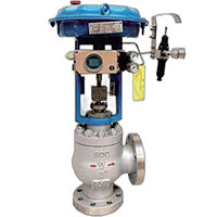 Pressure balanced angle control valve